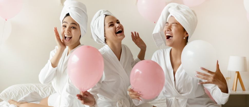 A Bachelorette Party Having Fun During A Spa Day.